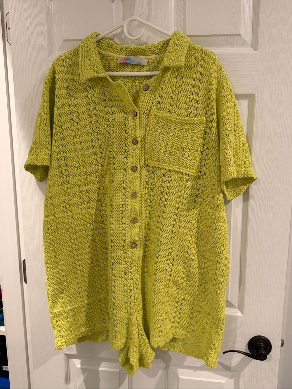 Fp Beach Pants & Jumpsuits Woman’s Short -Sleeve Knit Romper in Bright Yellow